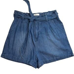 EVERY Medium Wash Denim Paperbag Top Shorts w/ Pockets & Belt, Size 8, NWOT!!